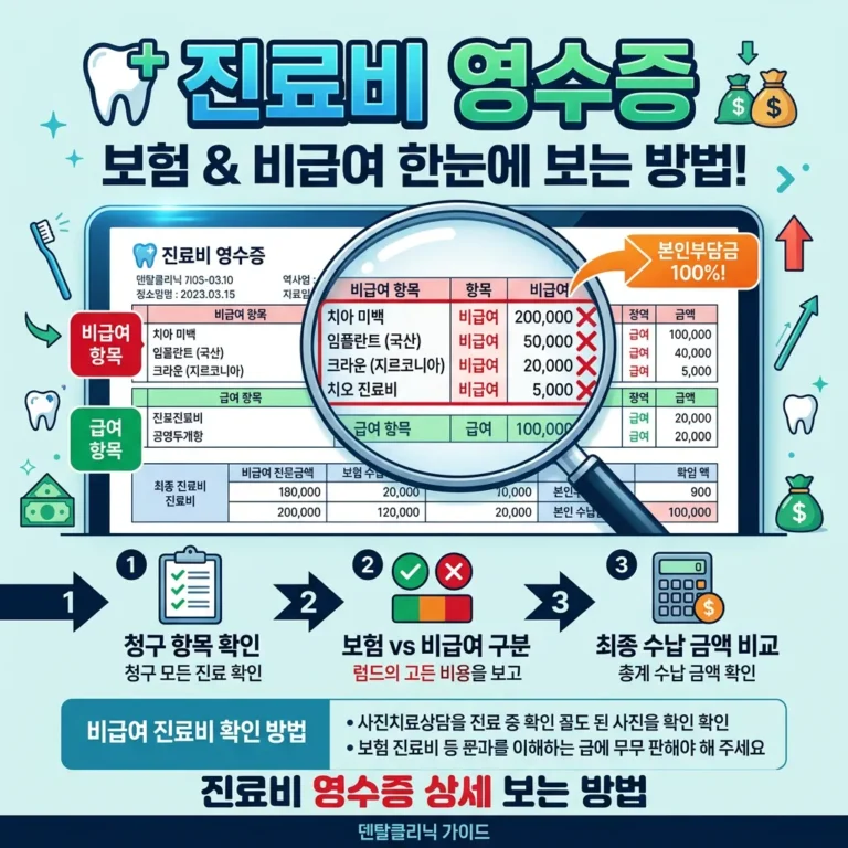 치과 진료비 영수증 보는 방법|비급여 항목 확인 3단계