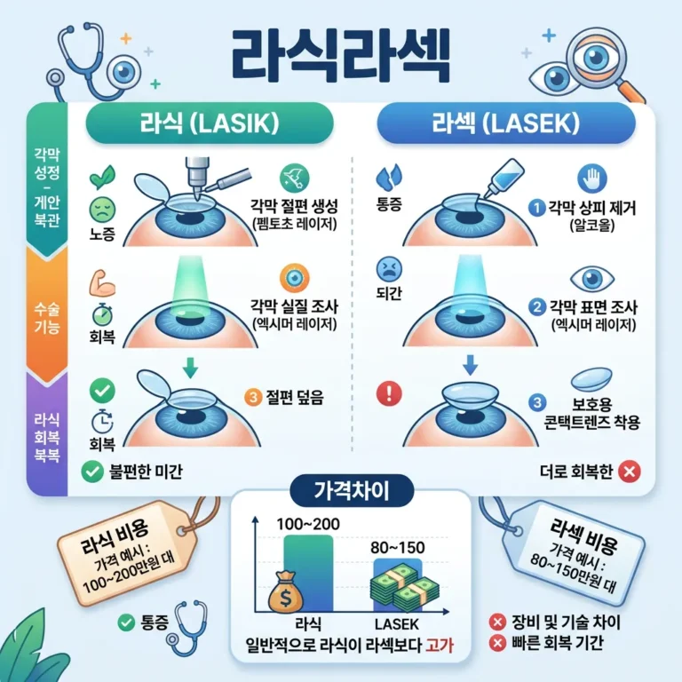 라식·라섹 가격 차이 총정리|수술 방식별 비용 비교