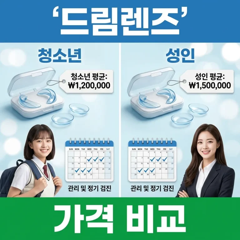 드림렌즈 가격 80~150만원, 학생·성인 비용과 교체주기 총정리