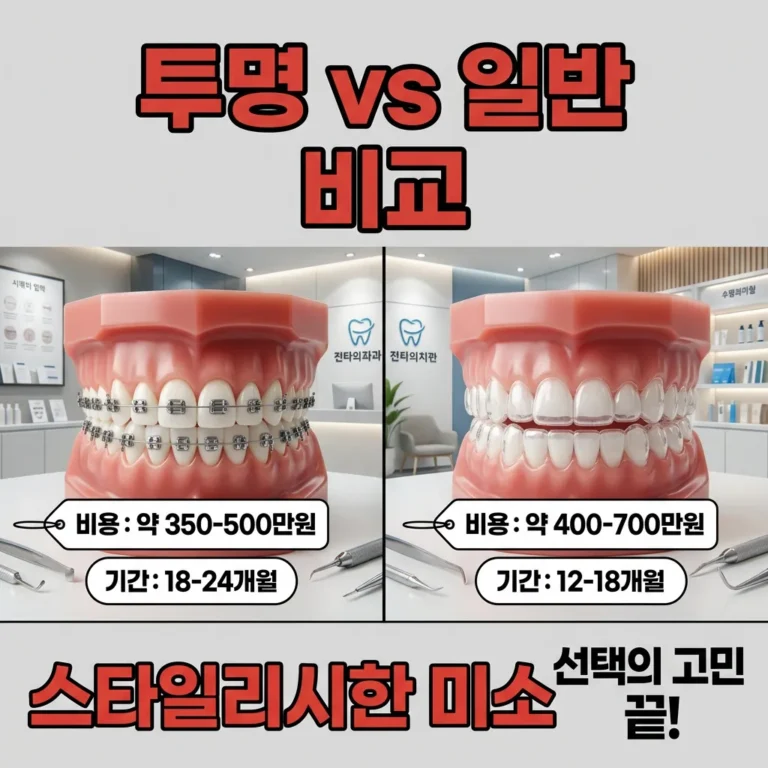 투명교정 vs 일반교정 비용·기간 비교 (2026년 시세)