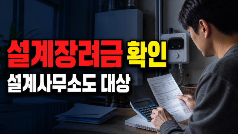 설계사무소도 받는 가스냉방설비 설계장려금 3천만원 조건은? · 가스냉방설비 설치지원 기준 관련 핵심 정보를 상징적으로 보여주는 썸네일 이미지