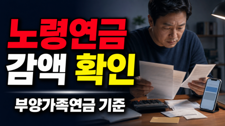 노령연금 감액분 자동 환급 부양가족연금 2026년 519만3511원, 2025년 508만9062원? 노령연금 감액 기준을 따로 봐야 하는 이유 관련 핵심 정보를 상징적으로 보여주는 썸네일 이미지