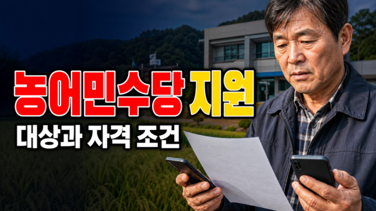 농어민수당지원 60만원, 경북 농가도 모두 대상일까? 제외 조건 먼저 확인 관련 핵심 정보를 상징적으로 보여주는 썸네일 이미지